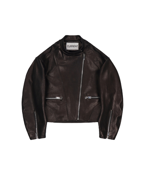 CURRENT（カレント）の「LAMB SKIN OVERSIZED BIKER JACKET [BLACK]（ライダースジャケット・レディース・その他・FREE）」の3枚目の写真