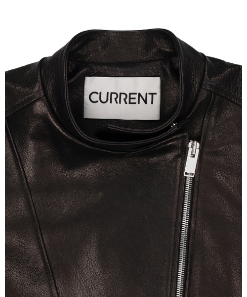 CURRENT（カレント）の「LAMB SKIN OVERSIZED BIKER JACKET [BLACK]（ライダースジャケット・レディース・その他・FREE）」の4枚目の写真