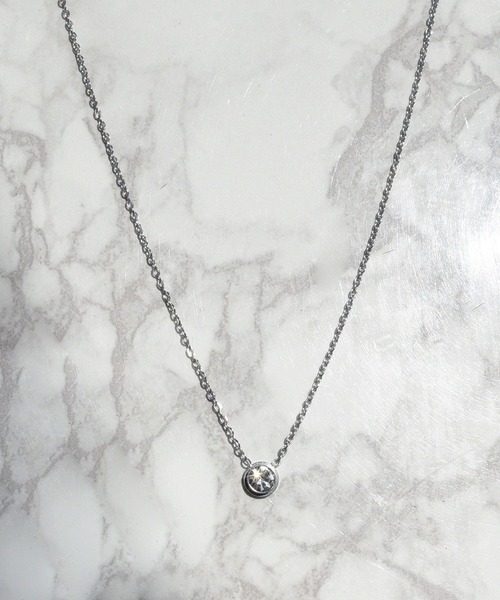 styiro（スタイロ）の「金属アレルギー対応 サークルフレームビジューステンレスネックレス（ネックレス・レディース・ゴールド/シルバー・FREE）」の7枚目の写真