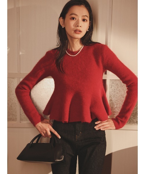 ZOZO限定カラー】ペプラムショートニットトップス（ニット/セーター