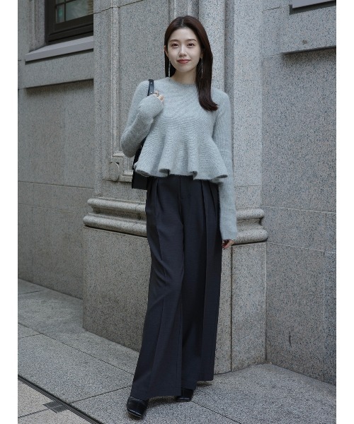 ZOZO限定カラー】ペプラムショートニットトップス（ニット/セーター