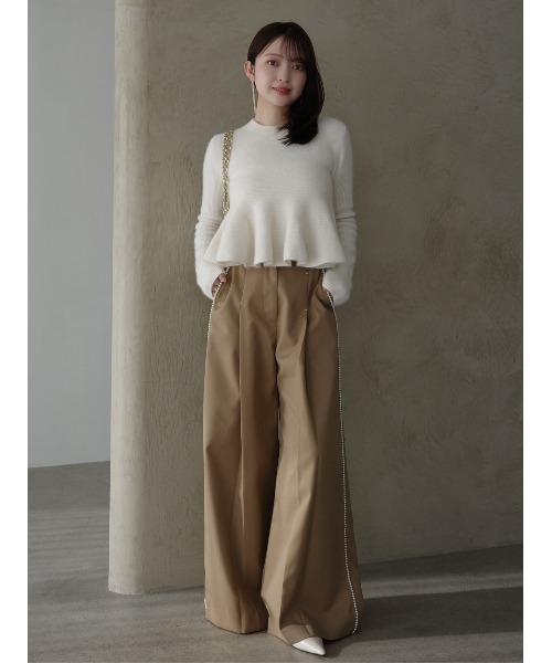 ZOZO限定カラー】ペプラムショートニットトップス（ニット/セーター