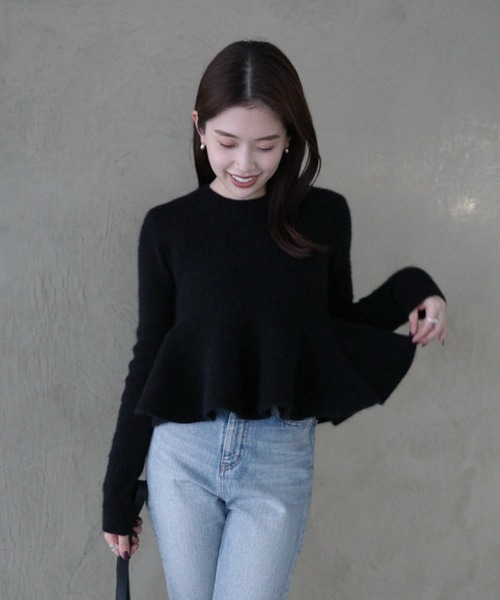 anuans（アニュアンス）の「【ZOZO限定カラー】ペプラムショートニット