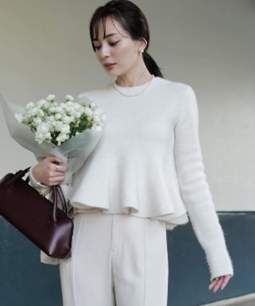 ZOZO限定カラー】ペプラムショートニットトップス（ニット/セーター