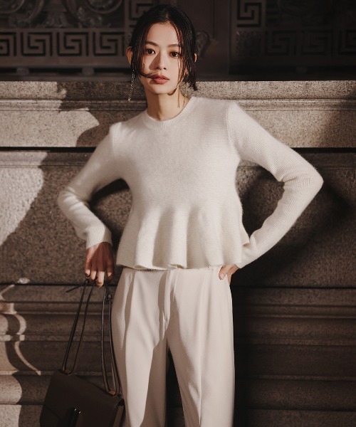 ZOZO限定カラー】ペプラムショートニットトップス（ニット/セーター