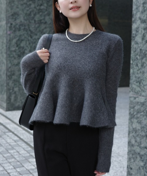 ZOZO限定カラー】ペプラムショートニットトップス（ニット/セーター