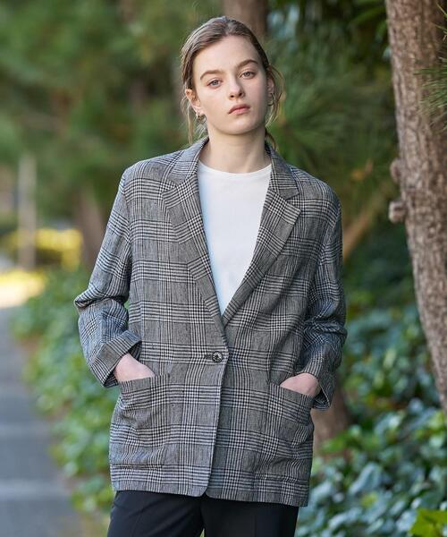 DRESSTERIOR（ドレステリア）の「ウォッシャブルリネンライトジャケット（テーラードジャケット・レディース・ブラック系3/ブラック系1・34/38/36）」の12枚目の写真