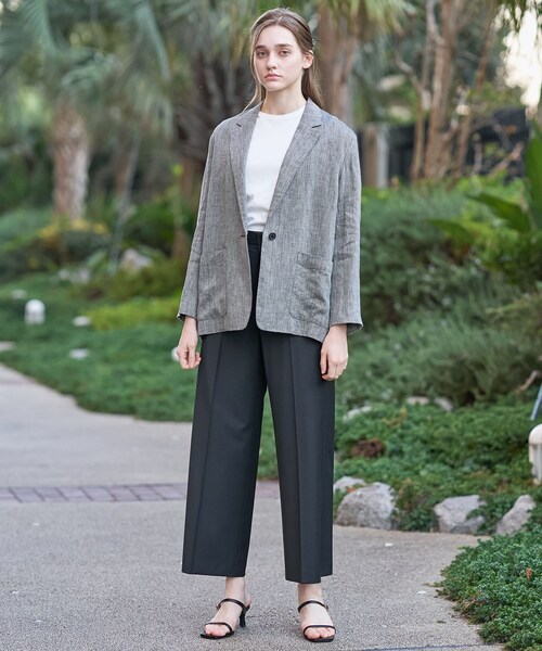 DRESSTERIOR（ドレステリア）の「ウォッシャブルリネンライトジャケット（テーラードジャケット・レディース・ブラック系3/ブラック系1・34/38/36）」の20枚目の写真