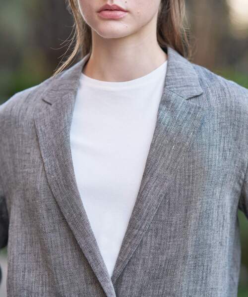 DRESSTERIOR（ドレステリア）の「ウォッシャブルリネンライトジャケット（テーラードジャケット・レディース・ブラック系3/ブラック系1・34/38/36）」の22枚目の写真