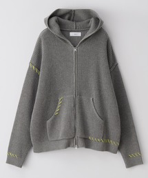 HAND-STITCHED KNIT ZIP HOODIE/ハンドステッチ/ニットジップパーカー