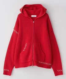 RAGEBLUE | HAND-STITCHED KNIT ZIP HOODIE/ハンドステッチ/ニットジップパーカー(ニット/セーター)