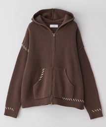 RAGEBLUE | HAND-STITCHED KNIT ZIP HOODIE/ハンドステッチ/ニットジップパーカー(ニット/セーター)