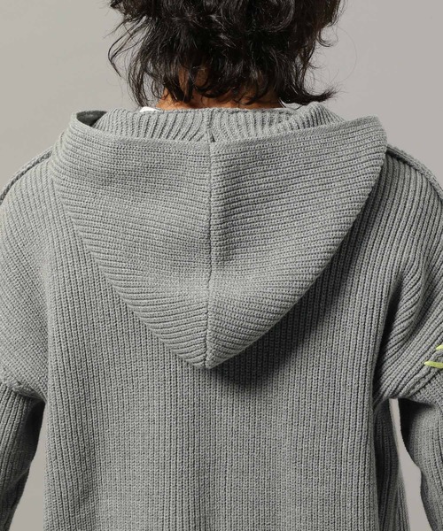 RAGEBLUE（レイジブルー）の「HAND-STITCHED KNIT ZIP HOODIE/ハンドステッチ/ニットジップパーカー（ニット/セーター・メンズ・レッド系その他/グレー系その他/グレー系その他2/ブラウン・LARGE/MEDIUM/SMALL）」の20枚目の写真