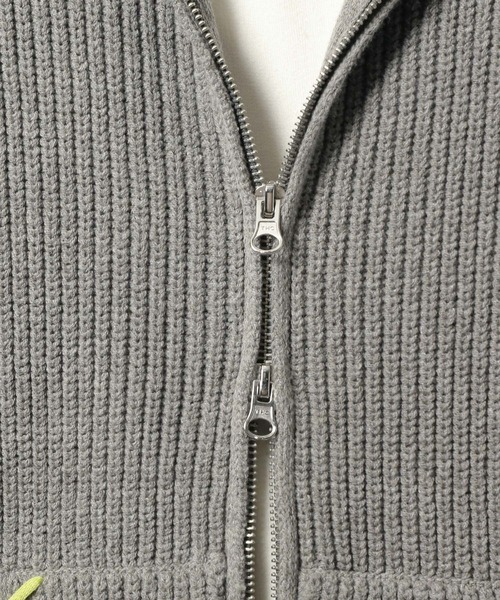 RAGEBLUE（レイジブルー）の「HAND-STITCHED KNIT ZIP HOODIE/ハンドステッチ/ニットジップパーカー（ニット/セーター・メンズ・レッド系その他/グレー系その他/グレー系その他2/ブラウン・LARGE/MEDIUM/SMALL）」の13枚目の写真