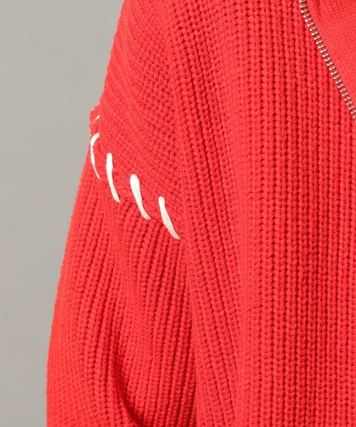 RAGEBLUE（レイジブルー）の「HAND-STITCHED KNIT ZIP HOODIE/ハンドステッチ/ニットジップパーカー（ニット/セーター・メンズ・レッド系その他/グレー系その他/グレー系その他2/ブラウン・LARGE/MEDIUM/SMALL）」の16枚目の写真