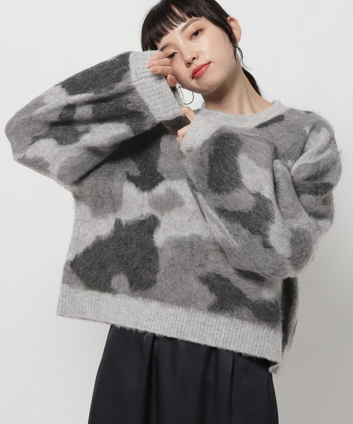 セール】アートカモフラニットプルオーバー（ニット/セーター）｜niko