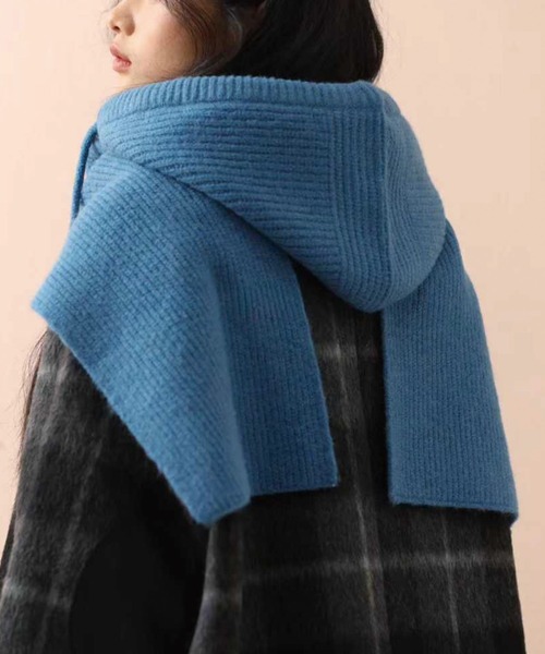 ADDITION STORE(アディションストア)の「【5色展開】\頭まですっぽり/フード型 ニットマフラー / asfm(マフラー・レディース・オフホワイト/グレー/ブルー/ブラック/レッド・FREE)」の21枚目の写真