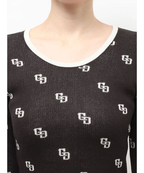 GYDA（ジェイダ）の「GG patternタイトニットトップス（ニット/セーター・レディース・オフホワイト/ブラック・FREE）」の15枚目の写真
