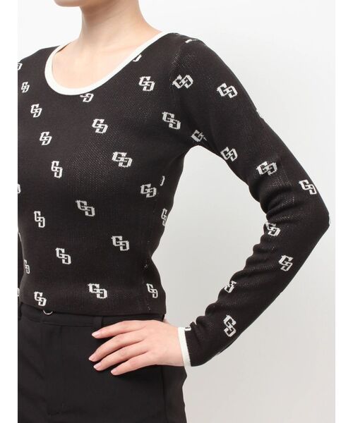 GYDA（ジェイダ）の「GG patternタイトニットトップス（ニット/セーター・レディース・オフホワイト/ブラック・FREE）」の16枚目の写真
