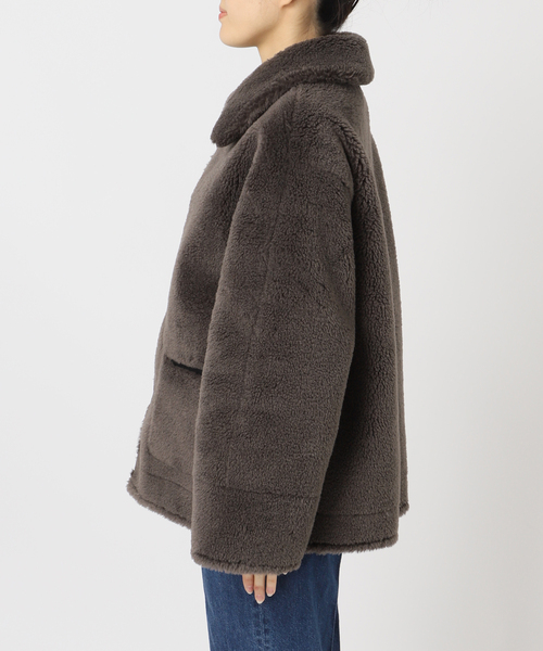 B.C STOCK（ベーセーストック）の「《S/Mサイズ展開》リバーシブルムートンライクコート2（ムートンコート・レディース・ブラック/ブラウン・SMALL/MEDIUM）」の6枚目の写真