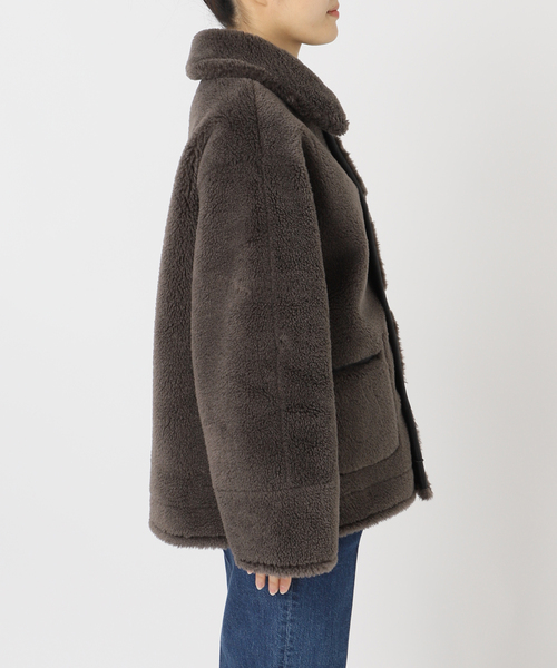 B.C STOCK（ベーセーストック）の「《S/Mサイズ展開》リバーシブルムートンライクコート2（ムートンコート・レディース・ブラック/ブラウン・SMALL/MEDIUM）」の8枚目の写真