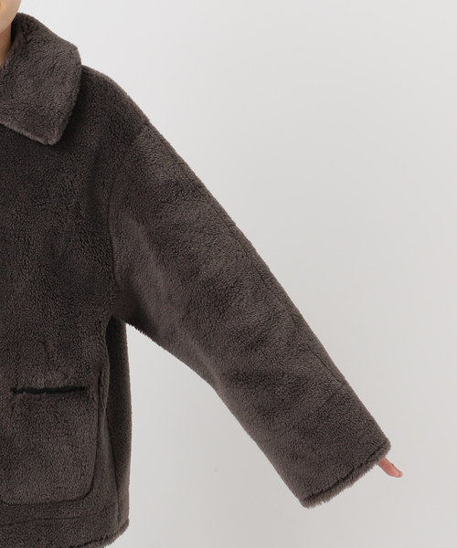 B.C STOCK（ベーセーストック）の「《S/Mサイズ展開》リバーシブルムートンライクコート2（ムートンコート・レディース・ブラック/ブラウン・SMALL/MEDIUM）」の9枚目の写真