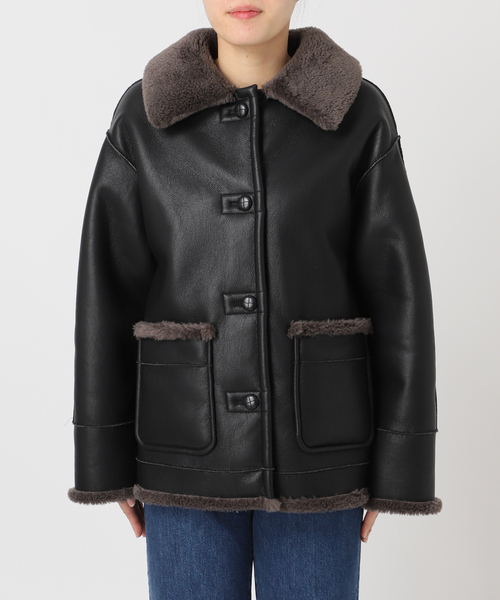 B.C STOCK（ベーセーストック）の「《S/Mサイズ展開》リバーシブルムートンライクコート2（ムートンコート・レディース・ブラック/ブラウン・SMALL/MEDIUM）」の12枚目の写真