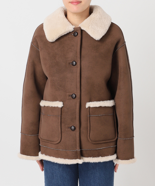 B.C STOCK（ベーセーストック）の「《S/Mサイズ展開》リバーシブルムートンライクコート2（ムートンコート・レディース・ブラック/ブラウン・SMALL/MEDIUM）」の18枚目の写真