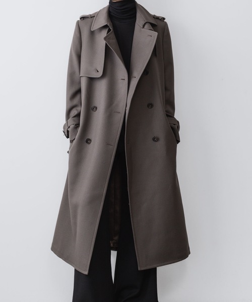 ato(アトウ)の「NEW WOOL TRENCH COAT(トレンチコート・メンズ・ブラック/ライトブラウン・44/48/46)」の1枚目の写真