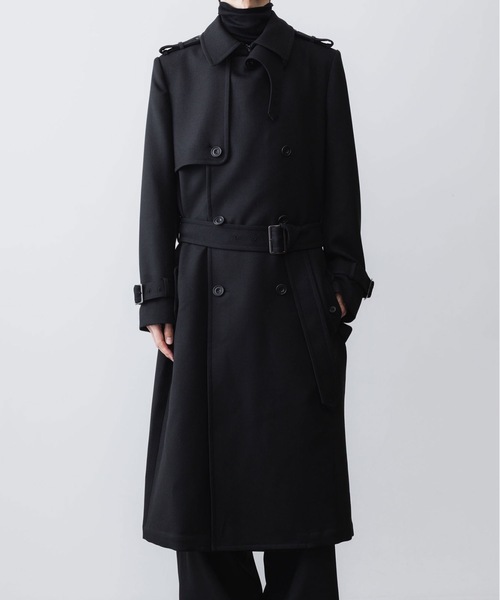ato(アトウ)の「NEW WOOL TRENCH COAT(トレンチコート・メンズ・ブラック/ライトブラウン・44/48/46)」の2枚目の写真