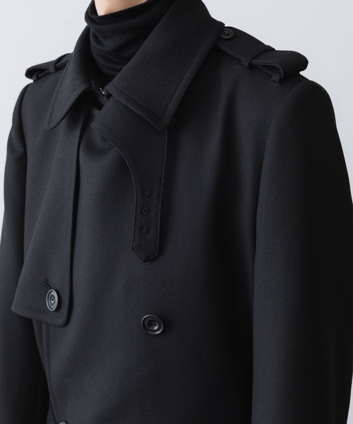 ato(アトウ)の「NEW WOOL TRENCH COAT(トレンチコート・メンズ・ブラック/ライトブラウン・44/48/46)」の7枚目の写真