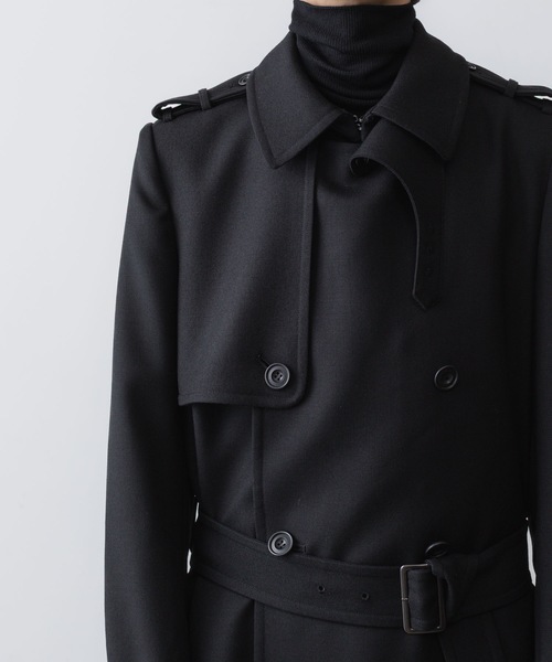 ato(アトウ)の「NEW WOOL TRENCH COAT(トレンチコート・メンズ・ブラック/ライトブラウン・44/48/46)」の8枚目の写真