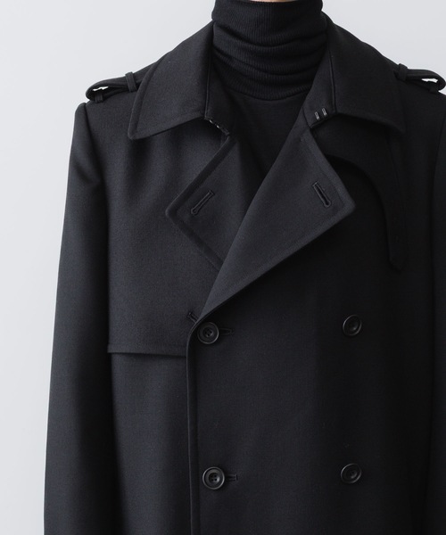 ato(アトウ)の「NEW WOOL TRENCH COAT(トレンチコート・メンズ・ブラック/ライトブラウン・44/48/46)」の12枚目の写真