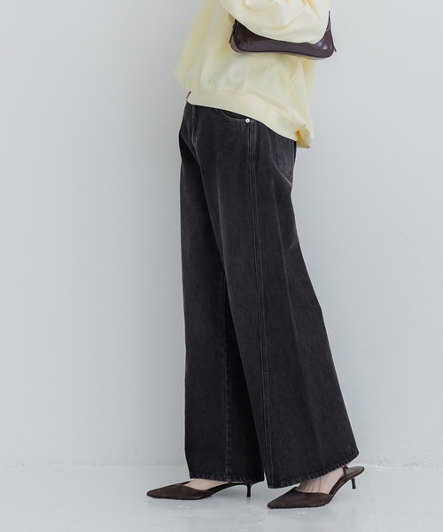 coca(coca)(コカ)の「ツイストシームデニムパンツ(デニムパンツ・レディース・ブラック/ブルー・L/M/S)」の6枚目の写真