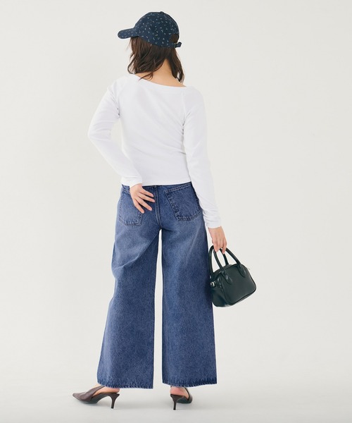 coca(coca)(コカ)の「ツイストシームデニムパンツ(デニムパンツ・レディース・ブラック/ブルー・L/M/S)」の11枚目の写真