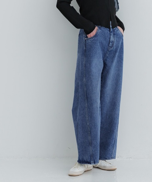 coca(coca)(コカ)の「ツイストシームデニムパンツ(デニムパンツ・レディース・ブラック/ブルー・L/M/S)」の12枚目の写真