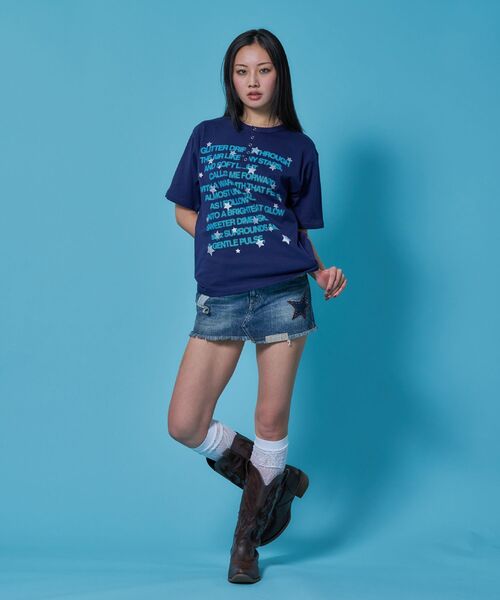SEQUENZ(シークエンズ)の「※WEB限定 / シルバープリント / ぼかしプリントヘンリーネックT / sqnz silver star henley tee(Tシャツ/カットソー・レディース・ダークネイビー/ホワイト/ブルーグレー/ブラック・LARGE/MEDIUM/SMALL)」の21枚目の写真
