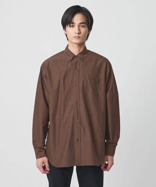 UNITED ARROWS(ユナイテッドアローズ)の「ヨネザワ シルクポプリン ボタンダウン シャツ「 SLOW & 」(シャツ/ブラウス・メンズ・ダークブラウン/ライトブルー・XL/L/M/S)」の7枚目の写真