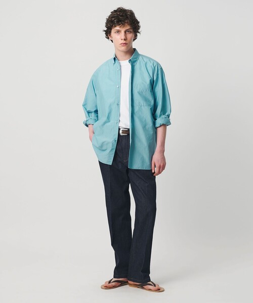 UNITED ARROWS(ユナイテッドアローズ)の「ヨネザワ シルクポプリン ボタンダウン シャツ「 SLOW & 」(シャツ/ブラウス・メンズ・ダークブラウン/ライトブルー・XL/L/M/S)」の10枚目の写真