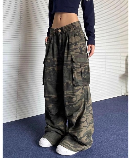 inst.ALL(インストール)の「ミリタリールーズカーゴパンツ(カーゴパンツ・レディース・カーキ・S/M/L)」の4枚目の写真