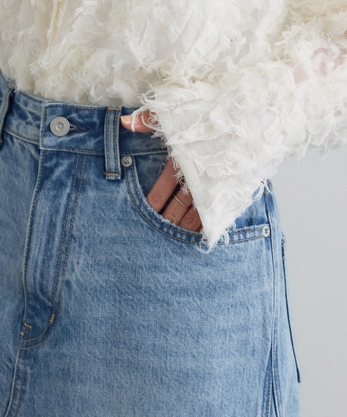 SALON adam et rope'（サロン アダム エ ロペ）の「【WEB限定】リメイクライクデニムスカート（デニムスカート・レディース・サックスブルー/オフホワイト・S/M）」の11枚目の写真