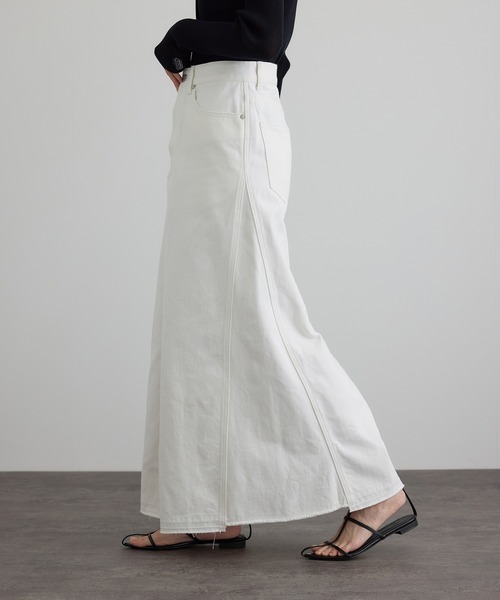 SALON adam et rope'（サロン アダム エ ロペ）の「【WEB限定】リメイクライクデニムスカート（デニムスカート・レディース・サックスブルー/オフホワイト・S/M）」の18枚目の写真