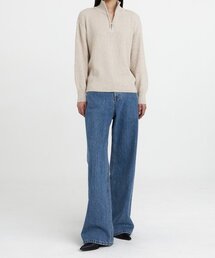 Womens Oversized Half-zip Knit