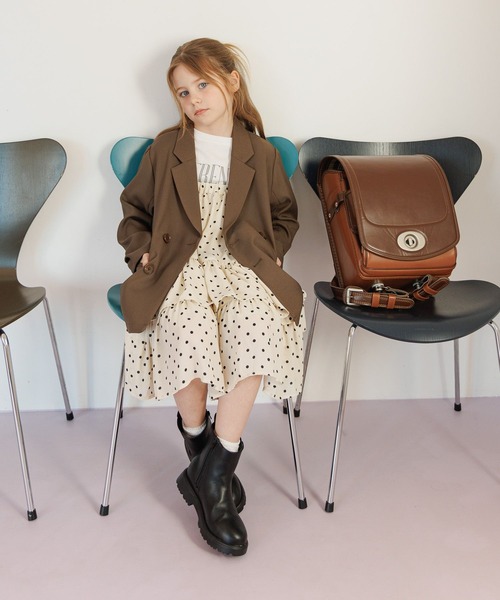 GLOBAL WORK(グローバルワーク)の「イージーケアダブルジャケット/629827(テーラードジャケット・キッズ・ブラウン/ネイビー・130cm/140cm/150cm/160cm)」の6枚目の写真