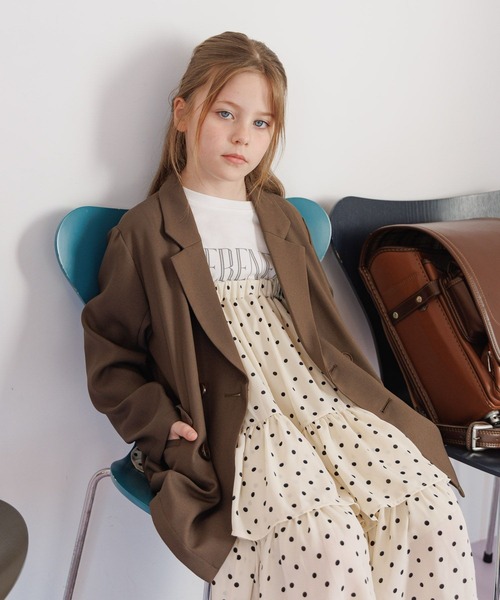 GLOBAL WORK(グローバルワーク)の「イージーケアダブルジャケット/629827(テーラードジャケット・キッズ・ブラウン/ネイビー・130cm/140cm/150cm/160cm)」の7枚目の写真