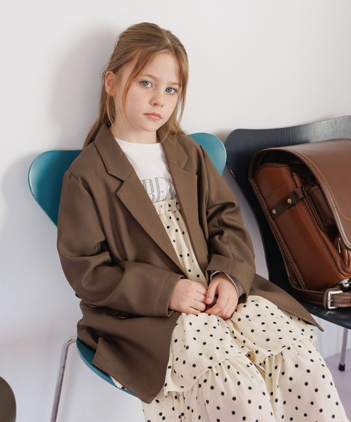 GLOBAL WORK(グローバルワーク)の「イージーケアダブルジャケット/629827(テーラードジャケット・キッズ・ブラウン/ネイビー・130cm/140cm/150cm/160cm)」の9枚目の写真