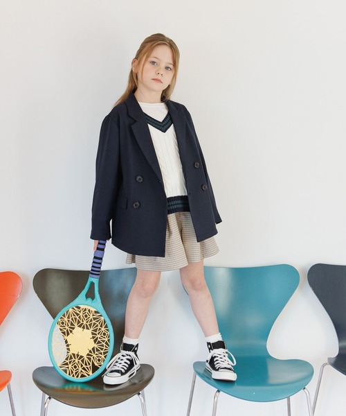 GLOBAL WORK(グローバルワーク)の「イージーケアダブルジャケット/629827(テーラードジャケット・キッズ・ブラウン/ネイビー・130cm/140cm/150cm/160cm)」の16枚目の写真