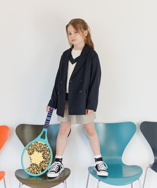 GLOBAL WORK(グローバルワーク)の「イージーケアダブルジャケット/629827(テーラードジャケット・キッズ・ブラウン/ネイビー・130cm/140cm/150cm/160cm)」の17枚目の写真