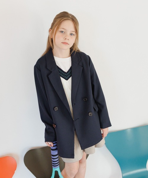 GLOBAL WORK(グローバルワーク)の「イージーケアダブルジャケット/629827(テーラードジャケット・キッズ・ブラウン/ネイビー・130cm/140cm/150cm/160cm)」の19枚目の写真