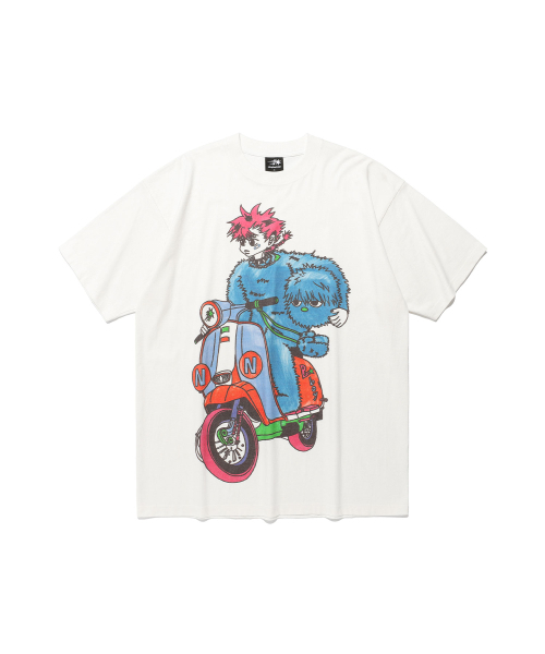 NICE GHOST CLUB(ナイスゴーストクラブ)の「モーターサイクル ブルーボーイ ビッグビッグTシャツ_ホワイト(NG2FMUT541A)(Tシャツ/カットソー・レディース・その他・S/M)」の1枚目の写真